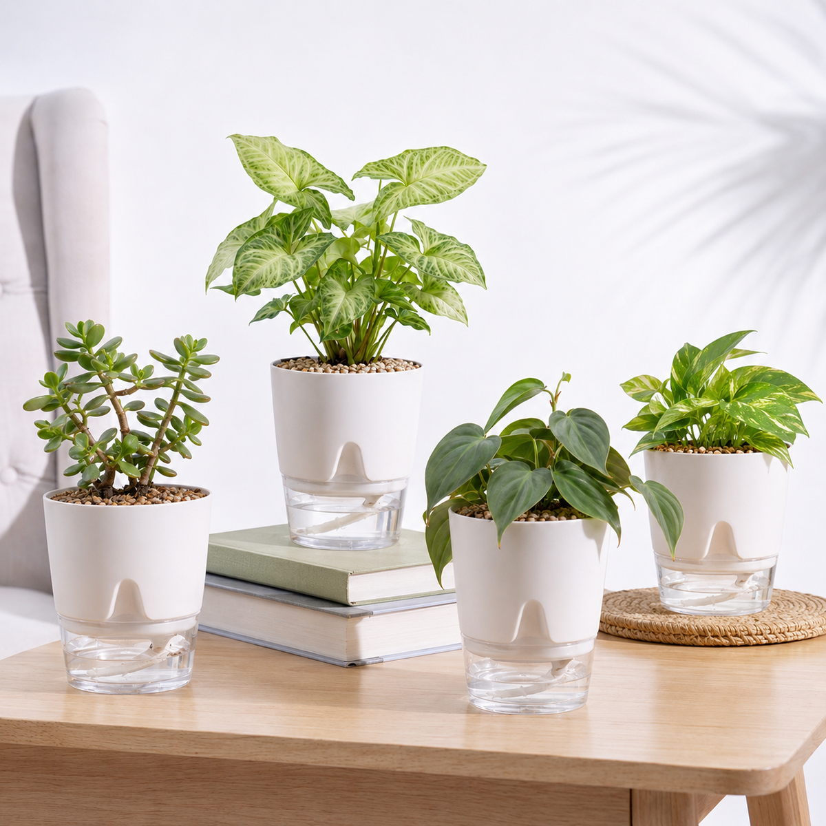 Air Purifying Combo - Set of 4 Self Watering Plants