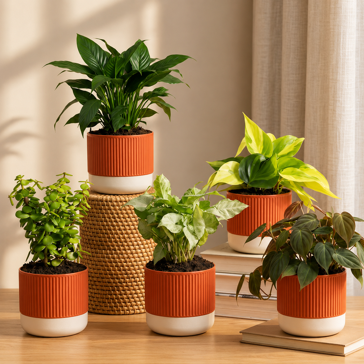 Air purifying Combo - Set of 5 Self Watering Plants